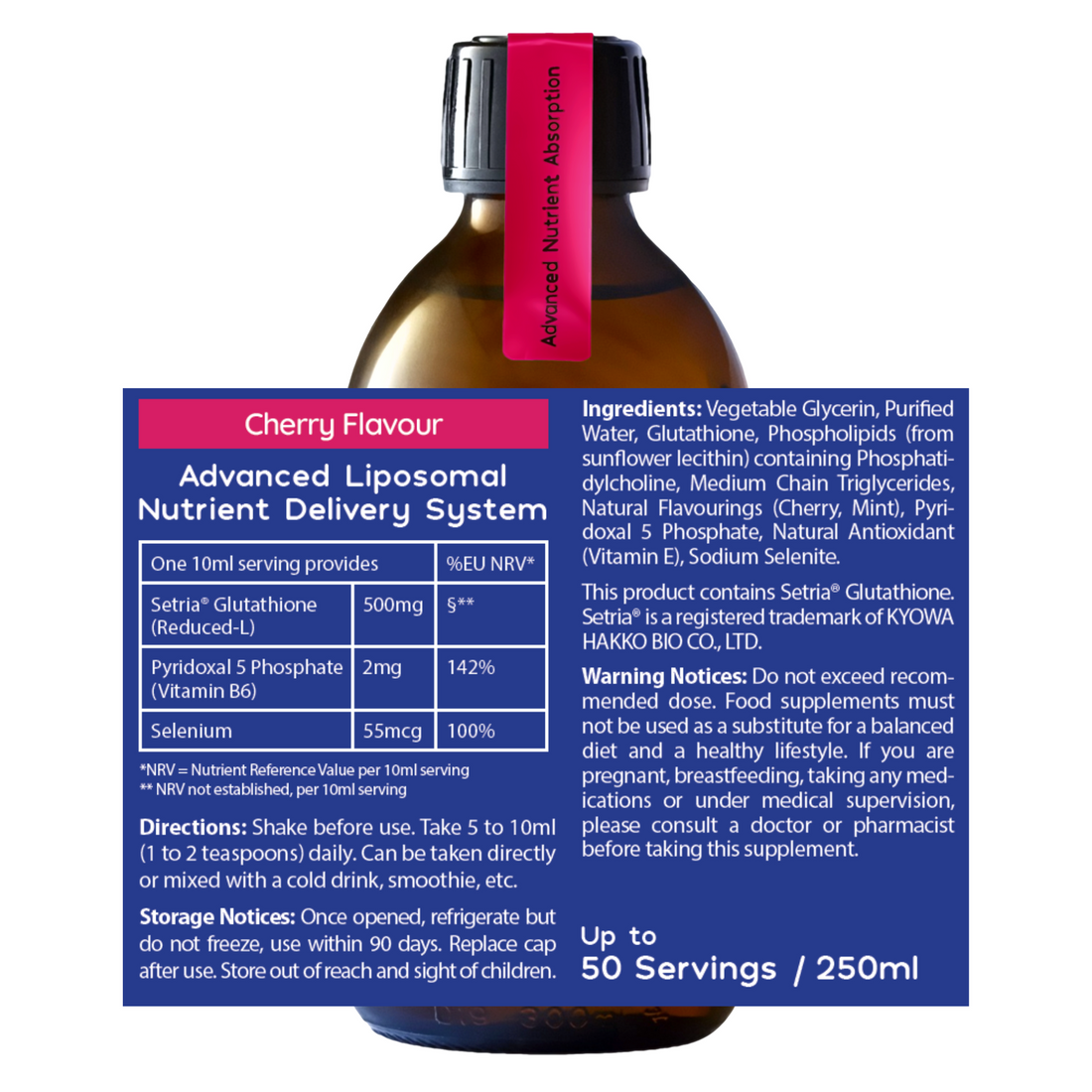 Liposomal Liquid Reduced L-Glutathione & Selenium: High Strength