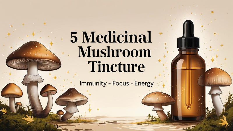 5 Medicinal Mushroom Tincture – Nature’s Immune and Energy Elixir