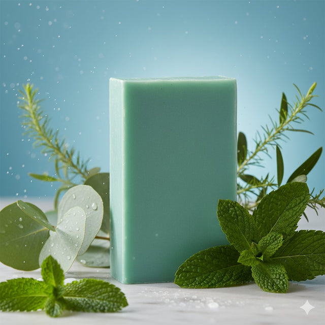 Handmade eucalyptus and peppermint colloidal silver soap bar