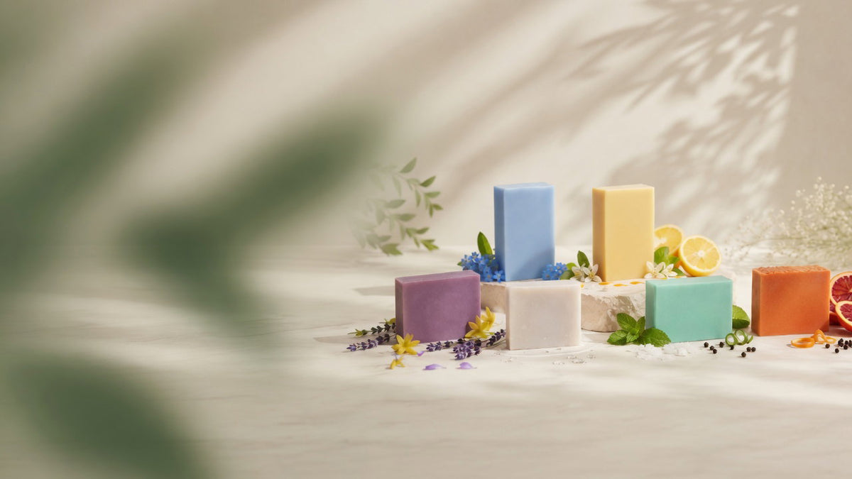 Handmade botanical soap bars from Crystal Health & Beauty
