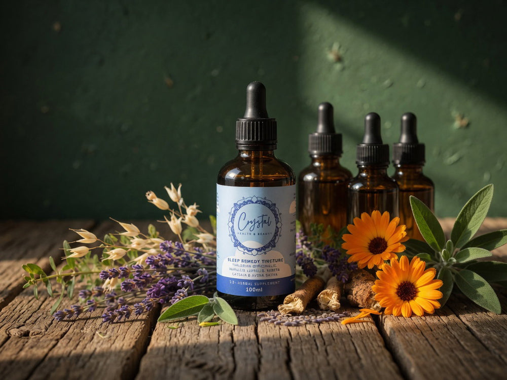Crystal herbal tinctures with lavender and calendula