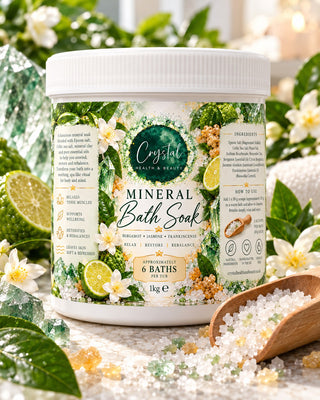 Mineral Bath Soak – Bergamot, Jasmine & Frankincense | 1kg + Scoop