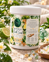 Mineral Bath Soak botanical wraparound packaging side view