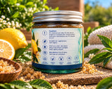 Crystal Health Mineral Detox Body Scrub caution, storage and vegan label