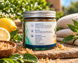 Crystal Health Mineral Detox Body Scrub ingredients and suggested use label