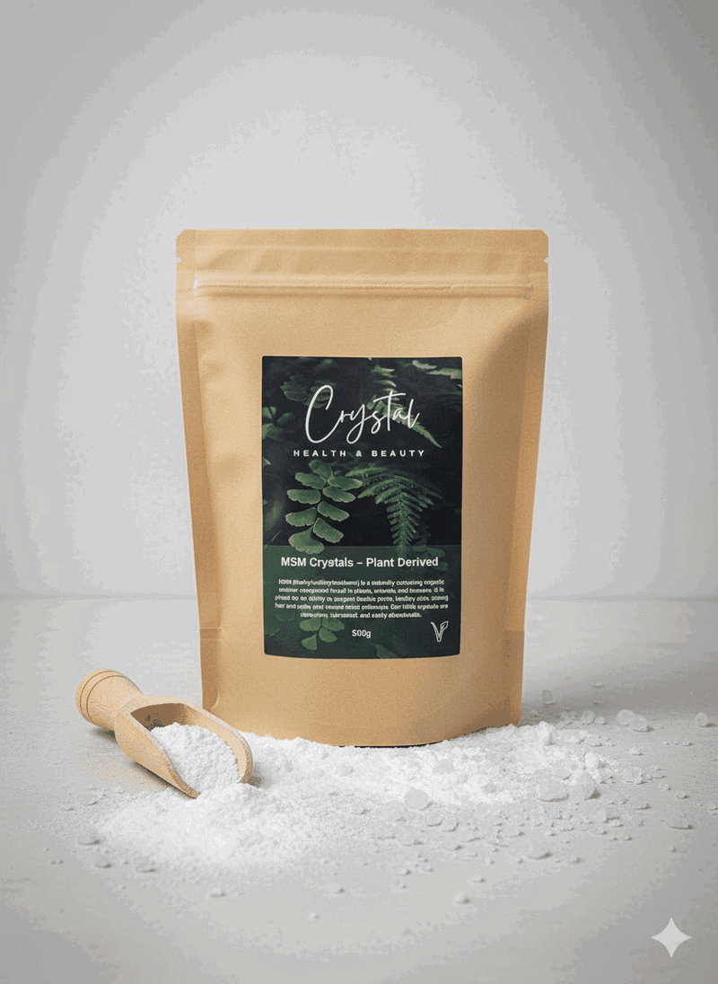 MSM Crystals – 100% Pure Plant-Derived Sulphur Supplement from Crystal Health & Beauty