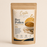 Organic bee pollen granules 500g in a Crystal Health kraft pouch