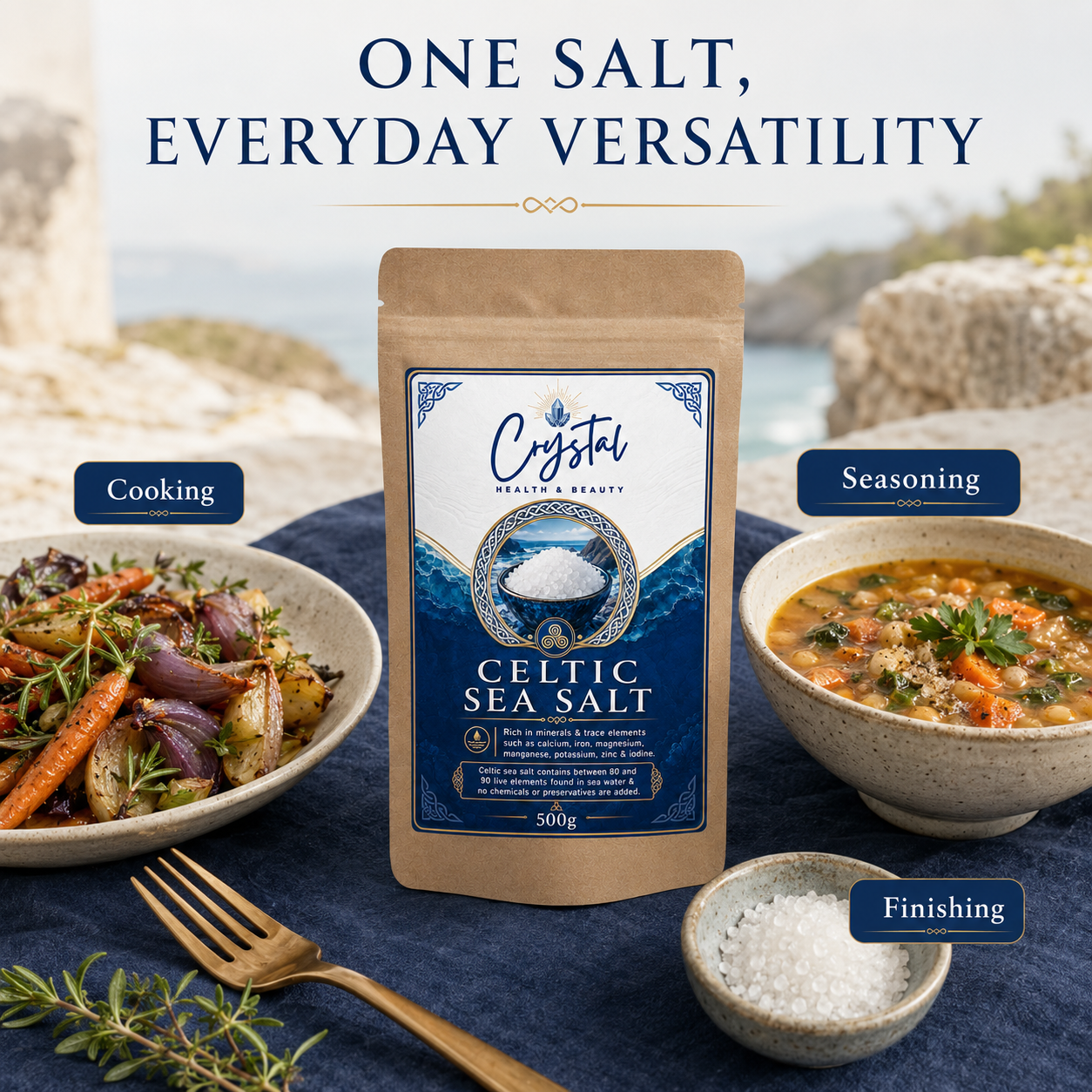 Organic Coarse Celtic Sea Salt 500g from Crystal Health & Beauty