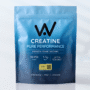 Front of 300g creatine monohydrate pouch, unflavoured