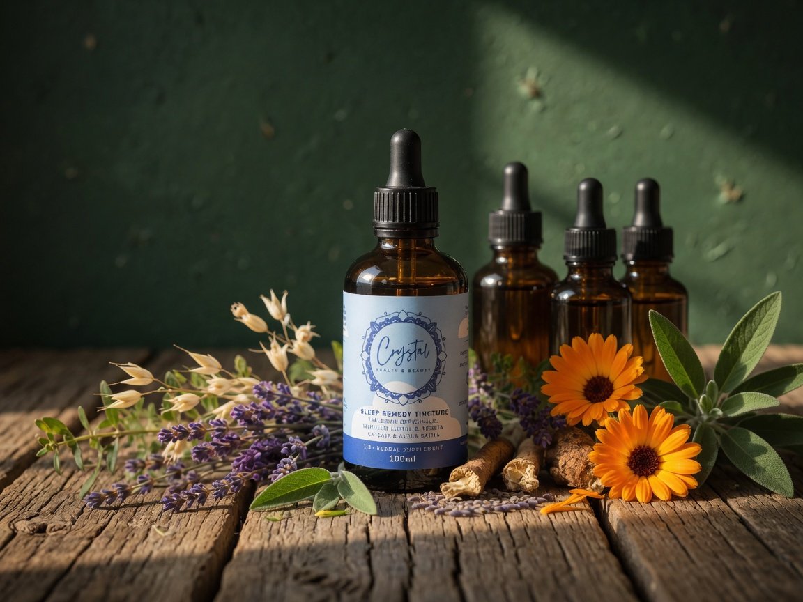Crystal herbal tinctures with lavender and calendula