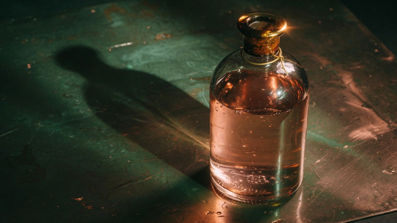 Colloidal copper in amber glass