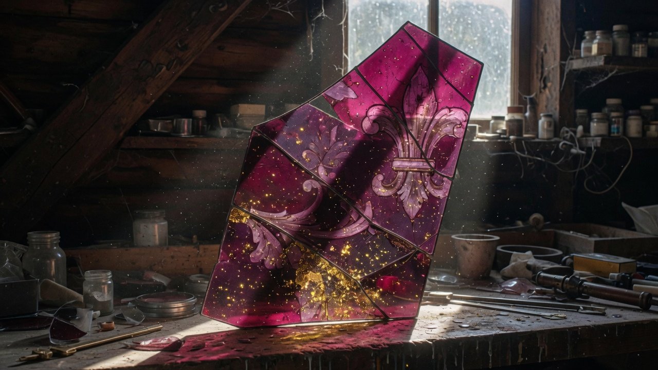Ruby purple gold glass