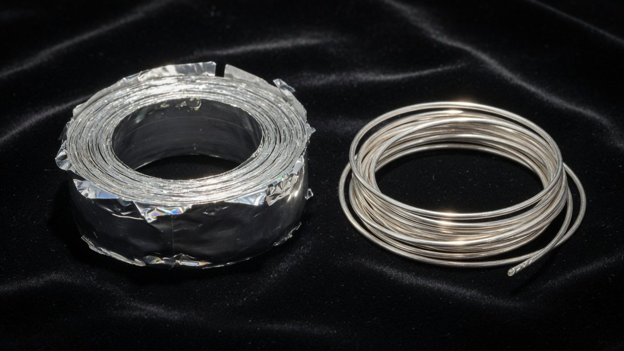 Silver foil and wire